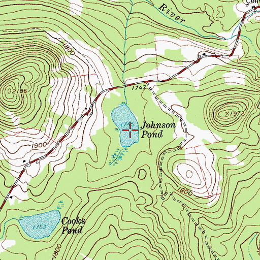 Topographic Map of Johnson Pond, VT