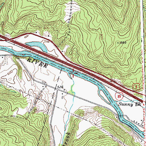 Topographic Map of Jones Brook, VT