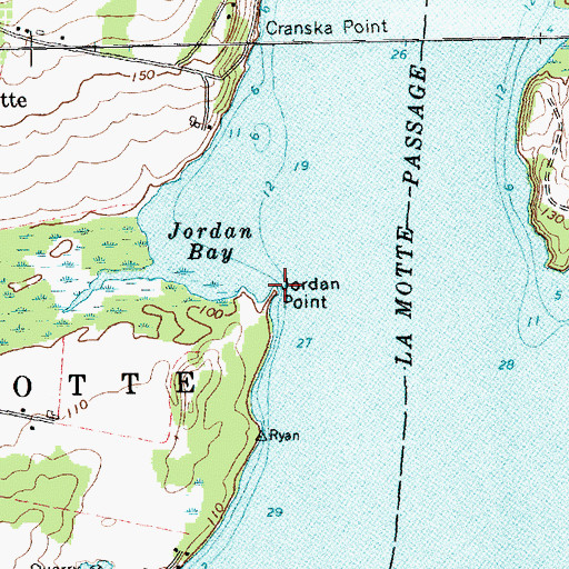 Topographic Map of Jordan Point, VT