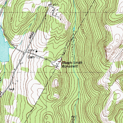 Topographic Map of Joseph Smith Monument, VT