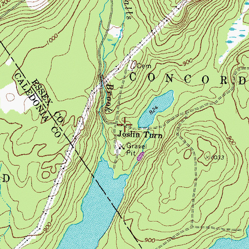 Topographic Map of Joslin Turn, VT