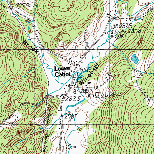 Topographic Map of Jug Brook, VT