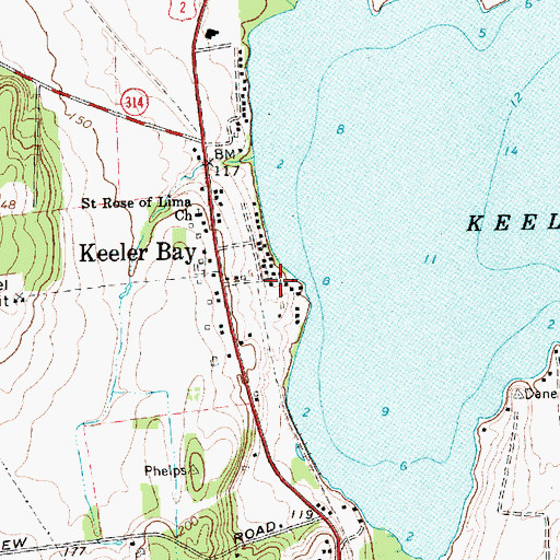 Topographic Map of Keeler Bay, VT
