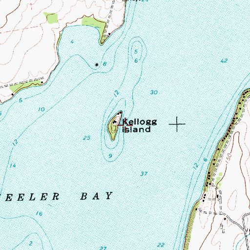 Topographic Map of Kellogg Island, VT