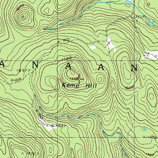 Topographic Map of Kemp Hill, VT