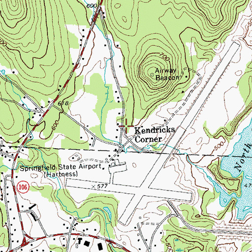 Topographic Map of Kendricks Corner, VT