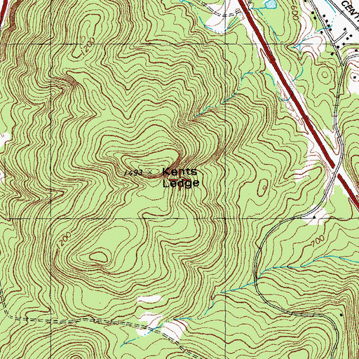 Topographic Map of Kents Ledge, VT