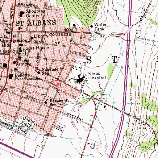 Topographic Map of Northwestern Medical Center, VT
