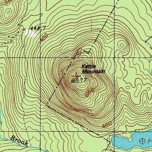 Topographic Map of Kettle Mountain, VT