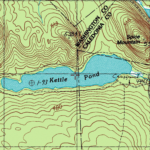 Topographic Map of Kettle Pond, VT