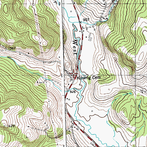 Topographic Map of Kibling Cemetery, VT