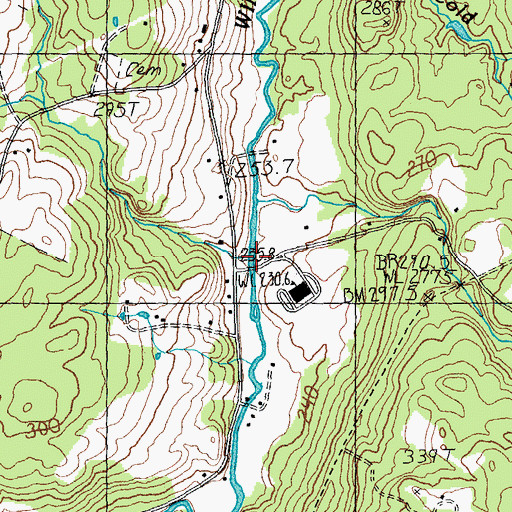 Topographic Map of King Brook, VT