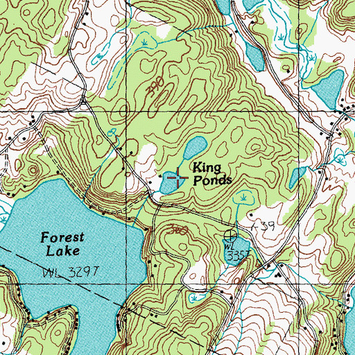 Topographic Map of King Ponds, VT