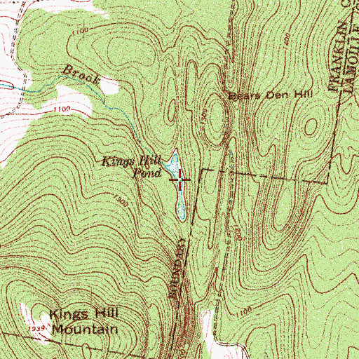 Topographic Map of Kings Hill Pond, VT