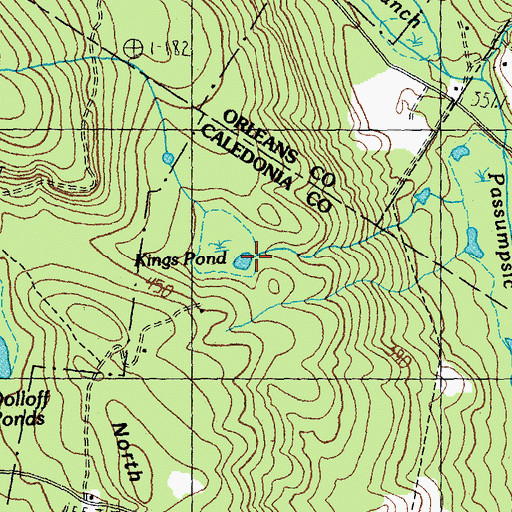 Topographic Map of Kings Pond, VT