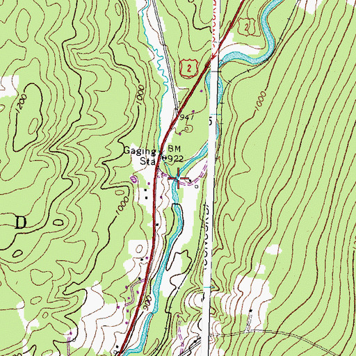 Topographic Map of Kirby Brook, VT