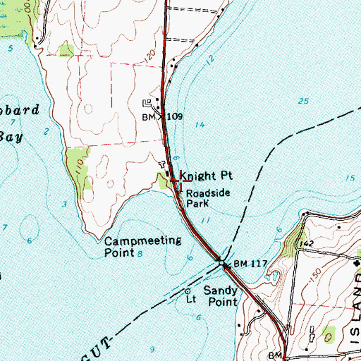 Topographic Map of Knight Point, VT