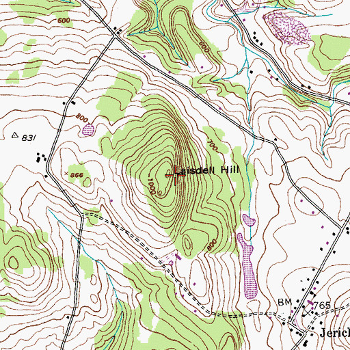 Topographic Map of Laisdell Hill, VT