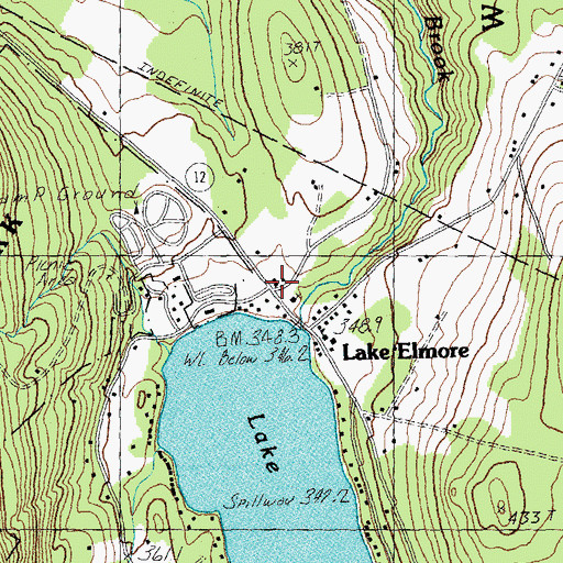 Topographic Map of Lake Elmore, VT