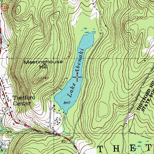 Topographic Map of Lake Abenaki, VT