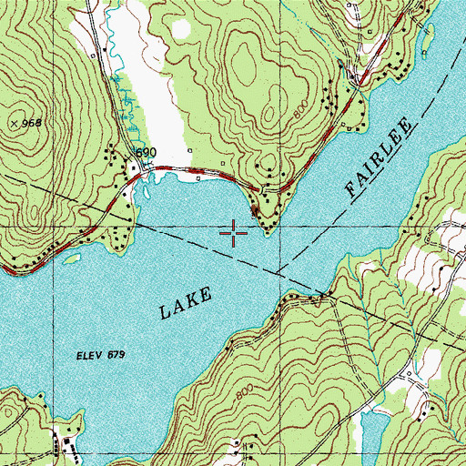 Topographic Map of Lake Fairlee, VT