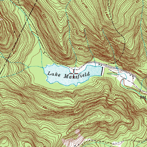 Topographic Map of Lake Mansfield, VT