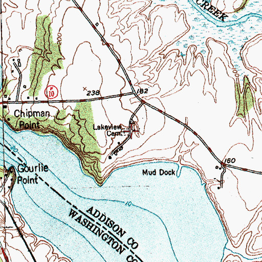 Topographic Map of Lakeview Cemetery, VT