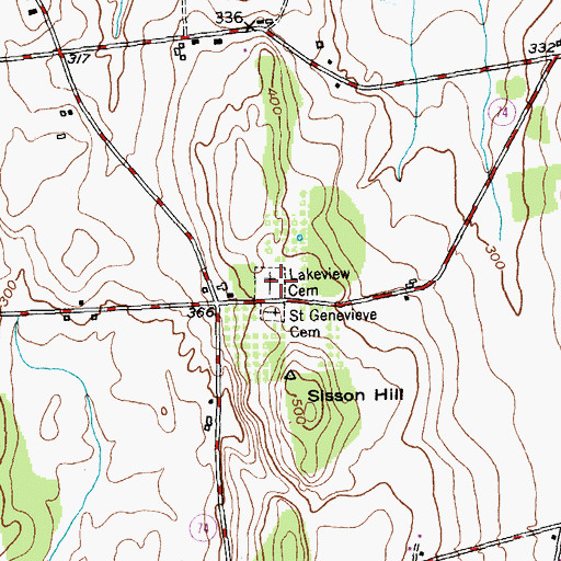 Topographic Map of Lakeview Cemetery, VT