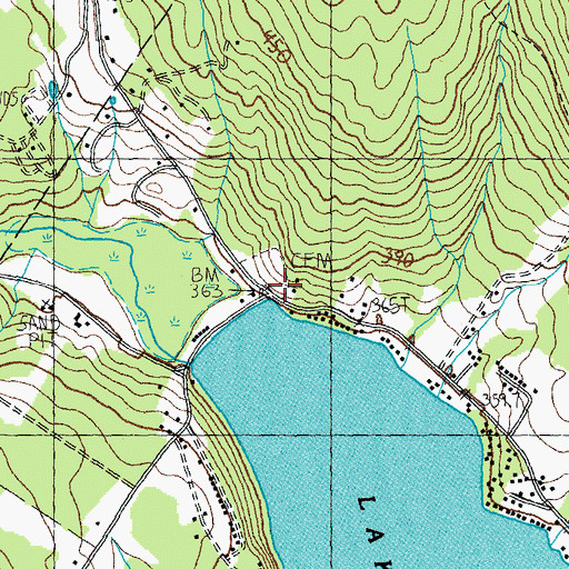 Topographic Map of Lakeview Cemetery, VT