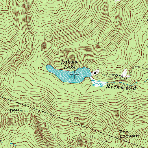 Topographic Map of Lakota Lake, VT
