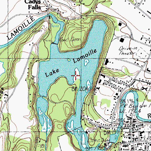Topographic Map of Lake Lamoille, VT