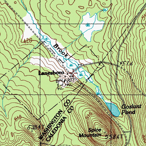 Topographic Map of Lanesboro, VT
