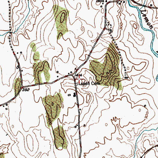 Topographic Map of Lapell Cemetery, VT
