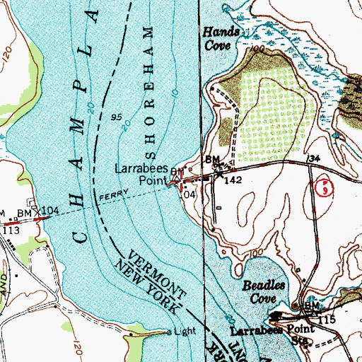 Topographic Map of Larrabees Point, VT
