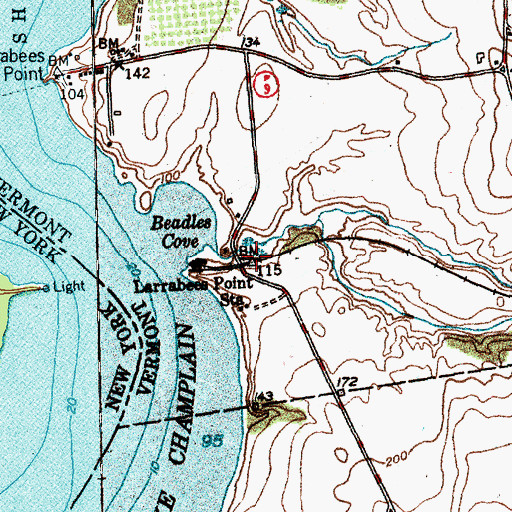 Topographic Map of Larrabees Point Station, VT