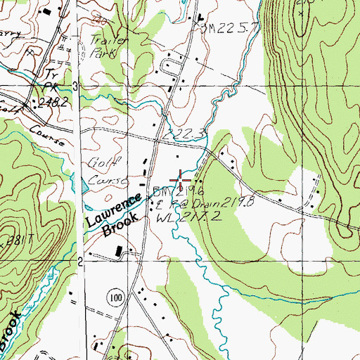 Topographic Map of Lawrence Brook, VT