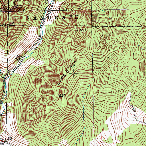 Topographic Map of Laws Ridge, VT