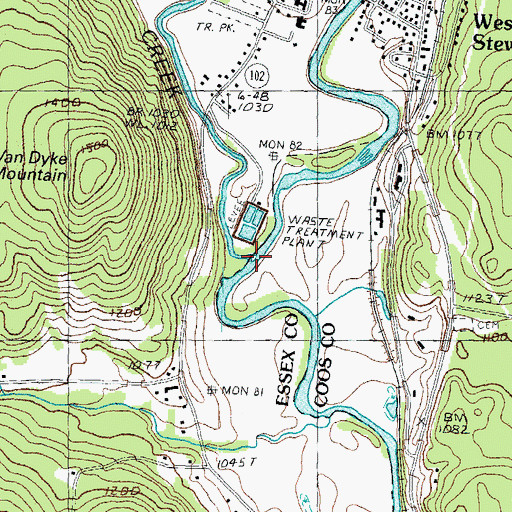 Topographic Map of Leach Creek, VT