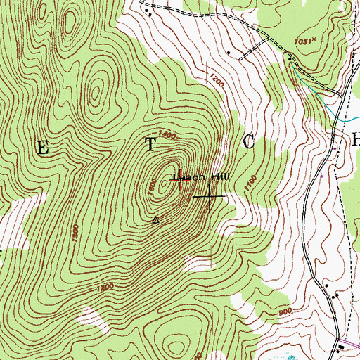 Topographic Map of Leach Hill, VT
