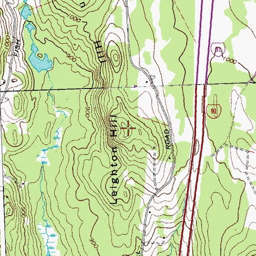 Topographic Map of Leighton Hill, VT