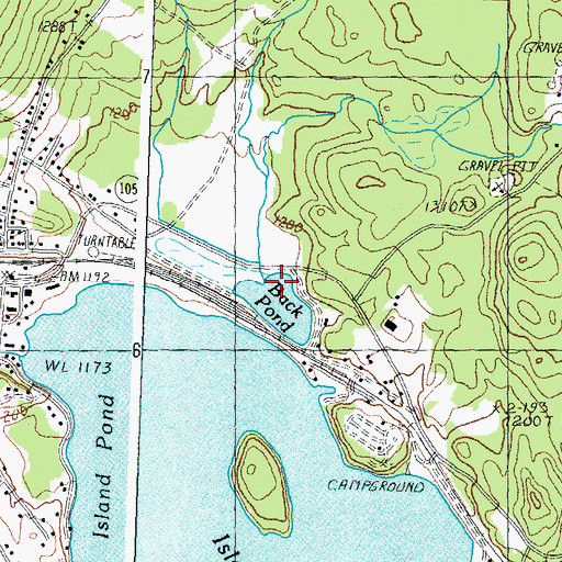 Topographic Map of Lightning Brook, VT