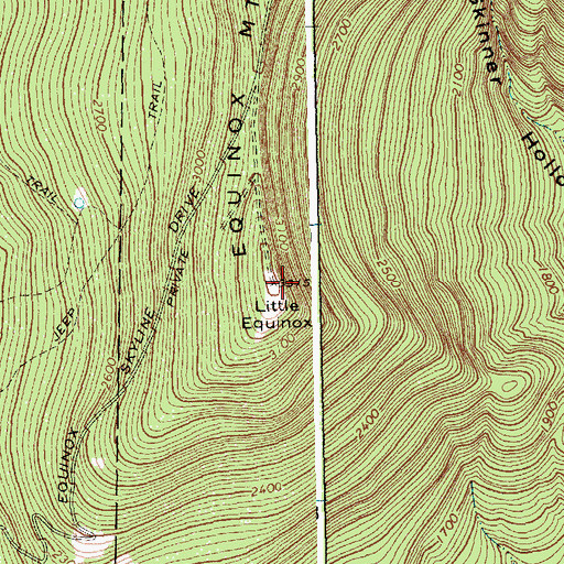 Topographic Map of Little Equinox, VT