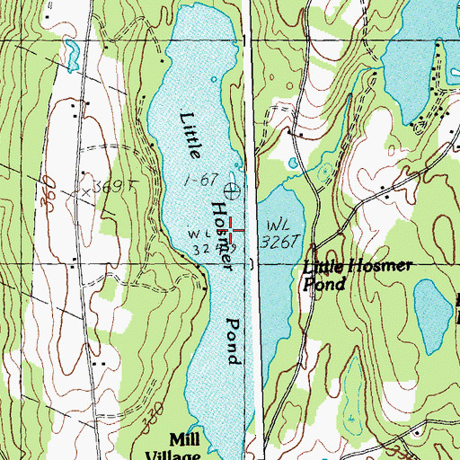 Topographic Map of Little Hosmer Pond, VT