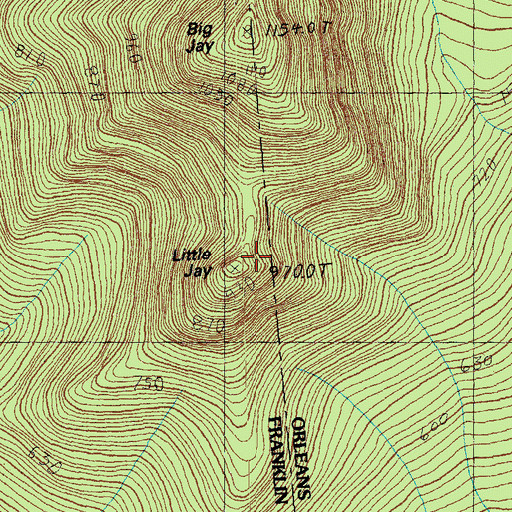 Topographic Map of Little Jay, VT