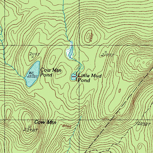 Topographic Map of Little Mud Pond, VT