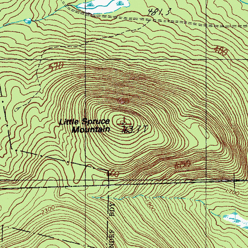 Topographic Map of Little Spruce Mountain, VT