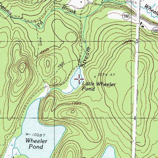 Topographic Map of Little Wheeler Pond, VT