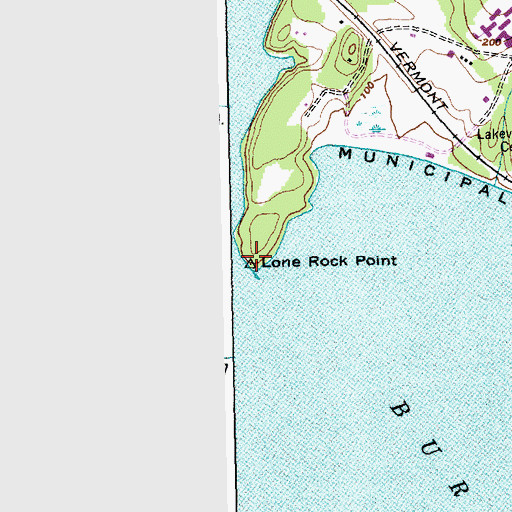 Topographic Map of Lone Rock Point, VT