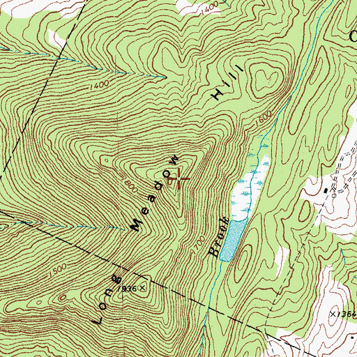Topographic Map of Long Meadow Hill, VT