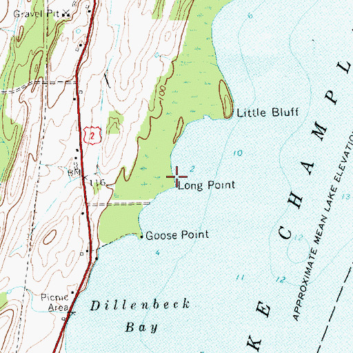 Topographic Map of Long Point, VT